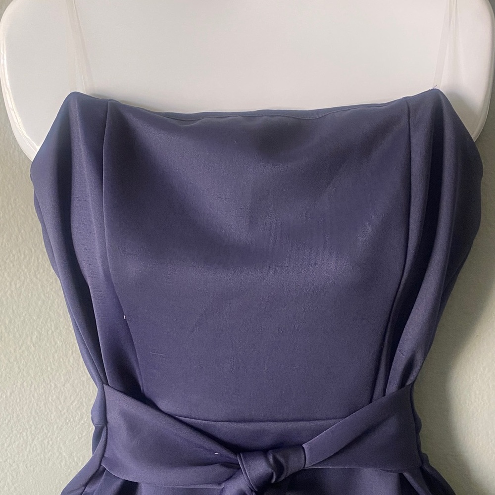 NWT Charlotte Russe Strapless Navy Tie-Waist Cocktail Dress - Picture 6 of 11